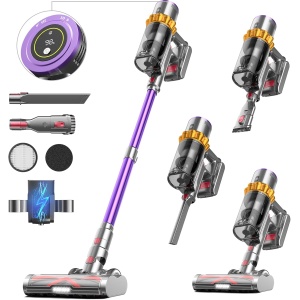 Iirios Cordless Vacuum Cleaners, 8-in-1 Powerful Stick Vacuum with Charging Dock, Up to 60 Mins Max, Rechargeable Battery Lightweight Vacuum for Pet Hair Hardfloor Carpet
